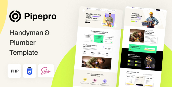 Pipepro - Handyman & Plumber PHP Template