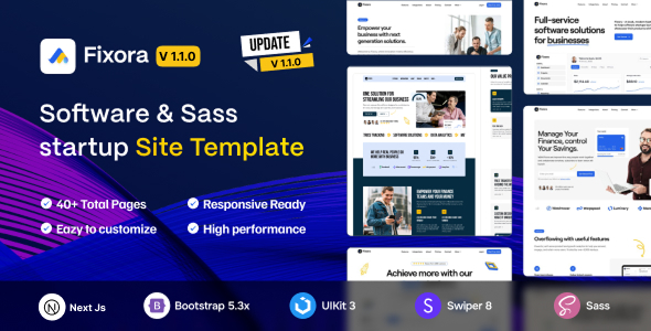 Fixora - Software, SaaS & Startup React Next Js Template