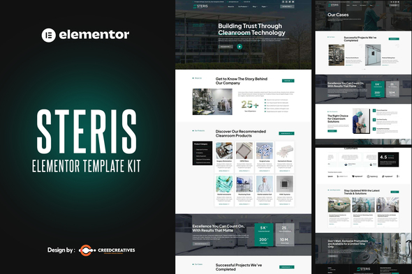 Steris – Cleanroom Equipment Elementor Pro Template Kit