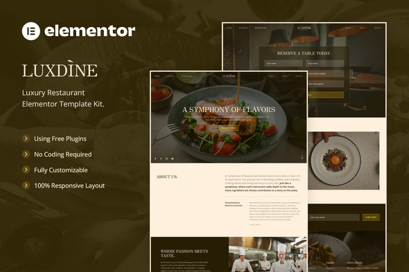 Luxdine - Luxury Restaurant Elementor Template Kit