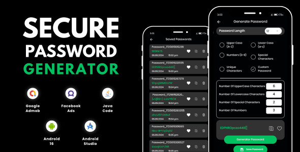 Secure Password Generator with AdMob Ads Android