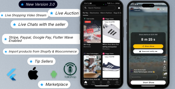 E-commerce  Live Shopping and Auction - TokShop - whatnot clone