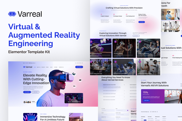 Varreal  - Virtual & Augmented Reality Engineering Elementor Template Kit