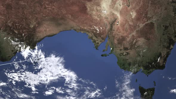 Plane Arriving To Adelaide Australia