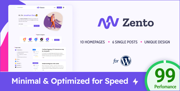 Zento - Modern & Lightweight Blog for WordPress