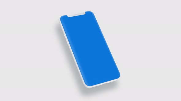 Smartphone with green screen isolated on white background alt