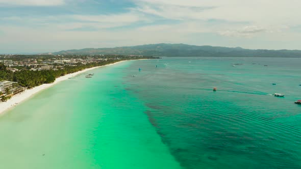 Boracay Island with White Sandy Beach Philippines