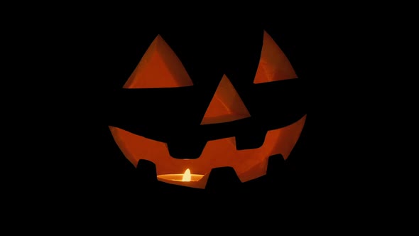 Halloween Pumpkin Face In The Dark Loop