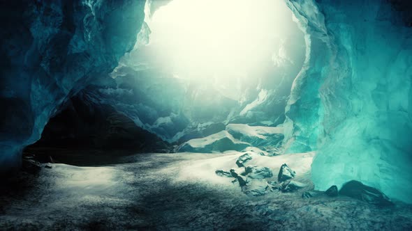 Interior Shot of Ice Glacier Cave