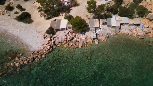 Ses Boques beach in Ibiza, Spain