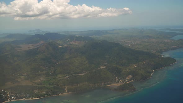 View From an Airplane Window on the Ocean