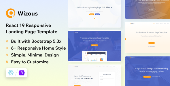 Wizous - React 19 Landing page Template