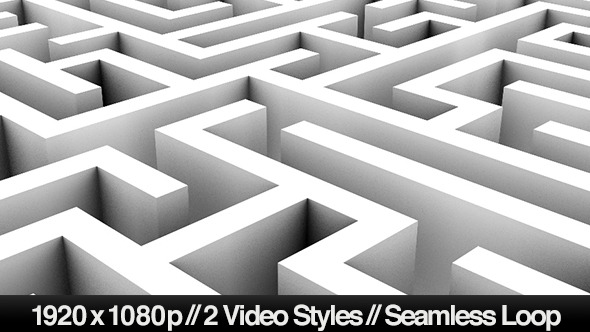Endless Loop of a Maze or Labyrinth - 2 Styles