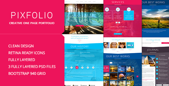 Pixfolio - Creative One Page Portfolio