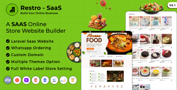 Restro SaaS - Multi Restaurant Online WhatsApp Food Ordering System