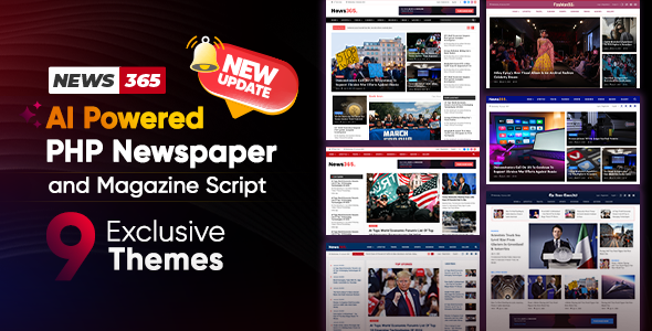News365 – PHP Newspaper Script Magazine Blog with Video Newspaper
