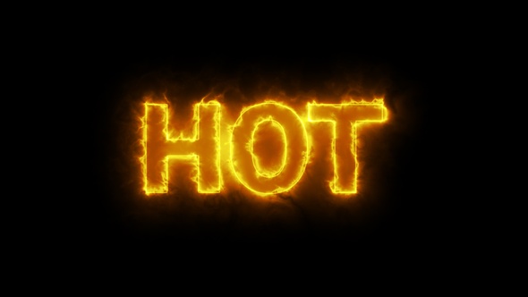 Burning Hot Text Overlay With Fire Flame