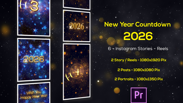 New Year Countdown 2026 - Instagram Stories - Premiere Pro