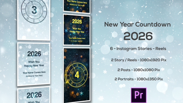 New Year Countdown 2026 - Instagram Stories - Premiere Pro