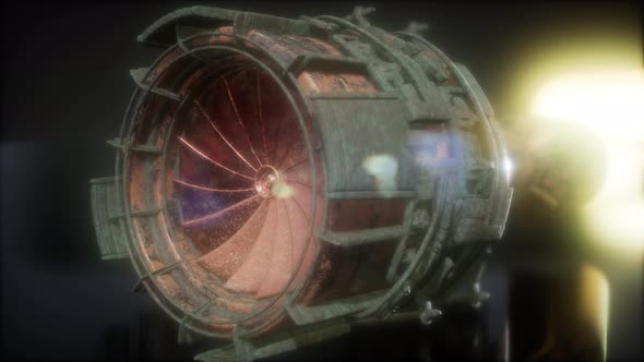 Rotate Jet Engine Turbine alt