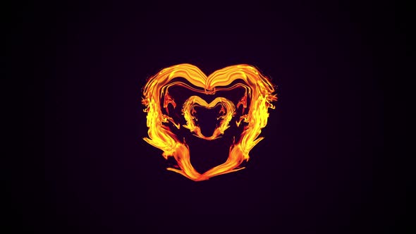 Abstract Fiery Heart