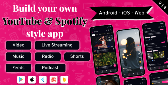 DTTube - Flutter YouTube Clone Video, Reels, Music, Podcast, Live Streaming App (Android, iOS, Web)