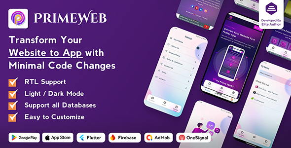 PrimeWeb โ Website to App with WebView & Native Features | Web View App | Web to App