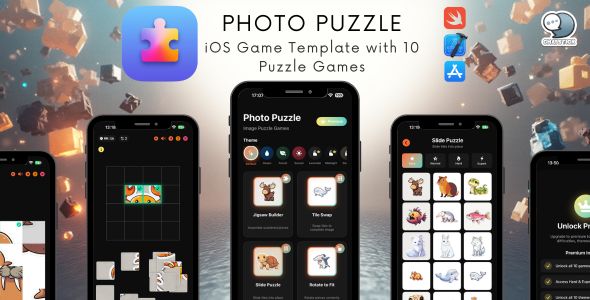 Photo Puzzle - iOS Game Template with 10 Puzzle Games | SwiftUI | IAP | Freemium Ready