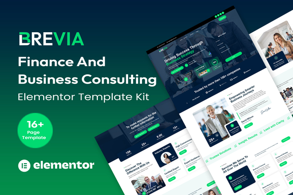 Brevia - Finance & Business Consulting Elementor Template Kit
