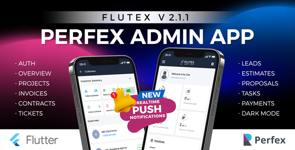 Flutex - Perfex CRM Admin/Staff Mobile App for Android & IOS | Flutter App with API Module Included
