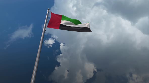 United Arab Emirates Flag Waving 4K