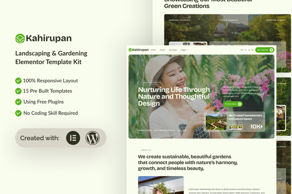 Kahirupan - Landscape & Gardening Elementor Template Kit