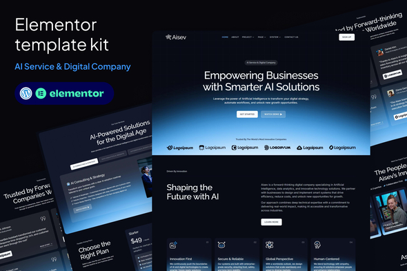 Aisev - AI Agency & AI Solutions Technology Elementor Template Kit