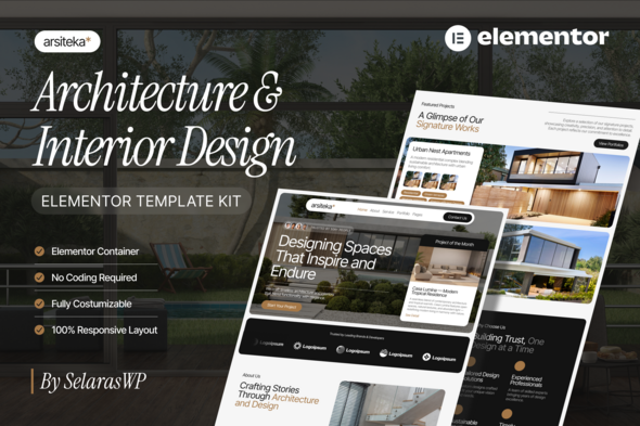 Arsiteka - Architecture & Interior Design Elementor Template Kit