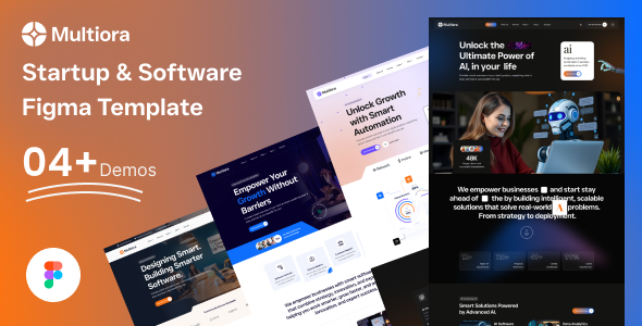 Multiora - Startup, AI, SaaS & Software Figma Template