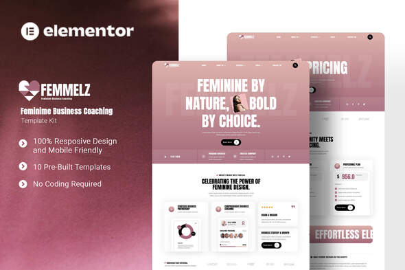 Femmelz - Feminime Business Coaching Elementor Template Kit