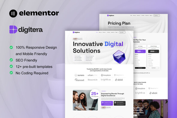 Digitera - Digital Agency Elementor Pro Template Kit
