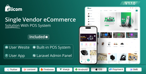 AliCom eCommerce CMS - Complete Single Vendor eCommerce Solution With Built-in POS