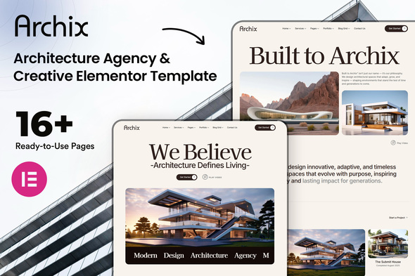 Archix - Architecture Agency & Creative Elementor Template Kit