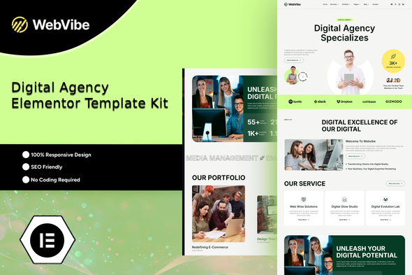 Webvibe - Digital Agency Elementor Template Kit