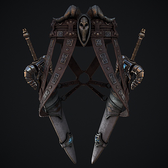 Fantasy Swords With Scabbard Game Ready 3d Model