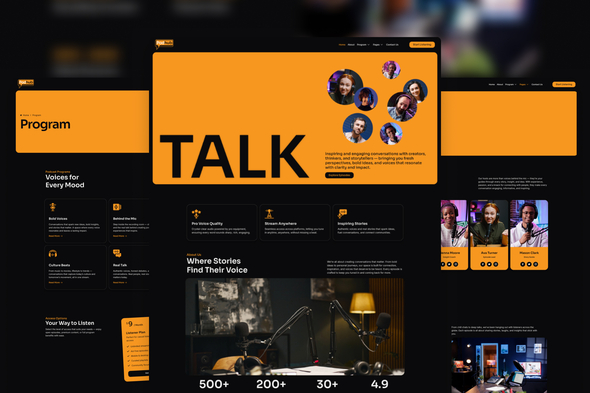 Podhub - Modern Dark Mode Podcast & Radio Streaming Elementor Template Kit