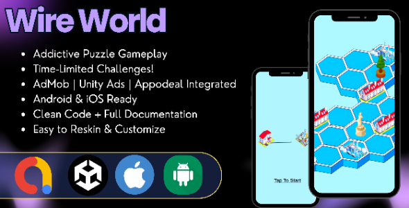 Wire the World - Unity Puzzle Game (AdMob,Unity Ads,Appodeal, iOS & Android)