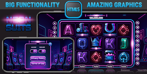HTML Responsive Slot • Neon Suits Casino Game
