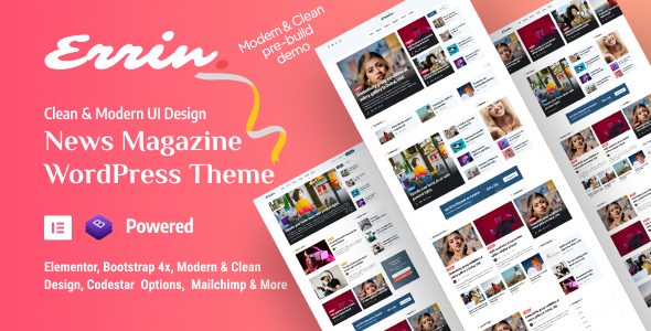 Errin - Personal Blog & Magazine Video Production WordPress Theme
