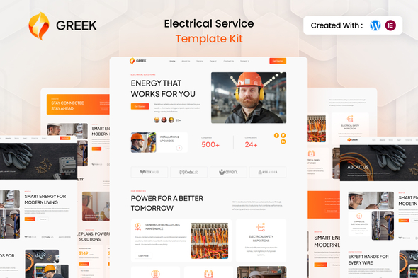 Greek - Electrical Service Elementor Template Kit