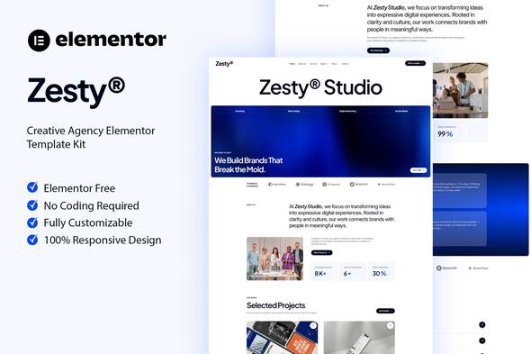 Zesty - Creative Agency Elementor Template Kit
