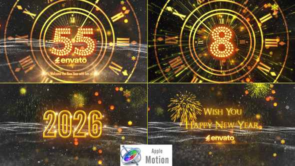 New Year Countdown 2026 - Apple Motion