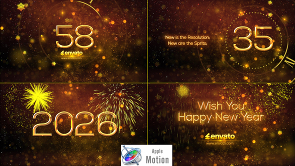 New Year Countdown 2026 - Apple Motion