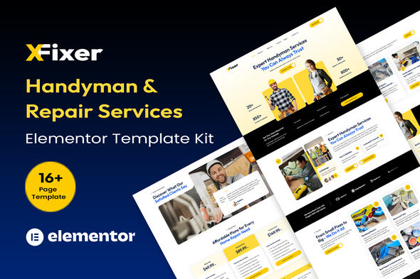 XFixer - Handyman & Repair Services Elementor Template Kit